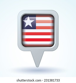  Flag of Liberia, vector illustration