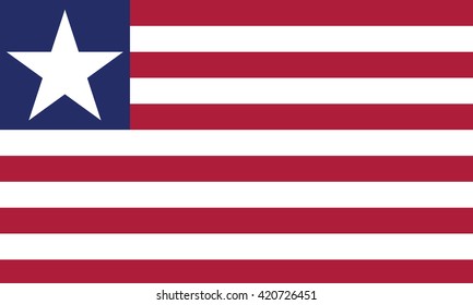 Flag of Liberia. Vector illustration