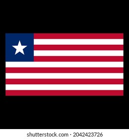 Flag of Liberia vector illustration on black background
