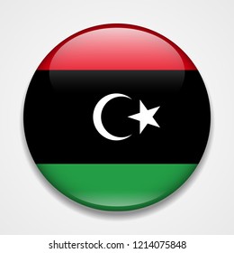 Flag of Libia. Round glossy badge