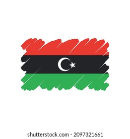 Flag of Libya, brush stroke background