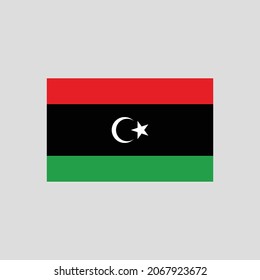 Flag of Libya color line element. Vector element for web page, mobile app, promo.  UI UX GUI design element. 