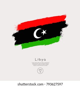 Flag of Libya in Grunge Brush Stroke : Vector Illustration
