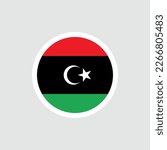 Flag of Libya. Libyan flag with Muslim crescent and star. State symbol of Libya.