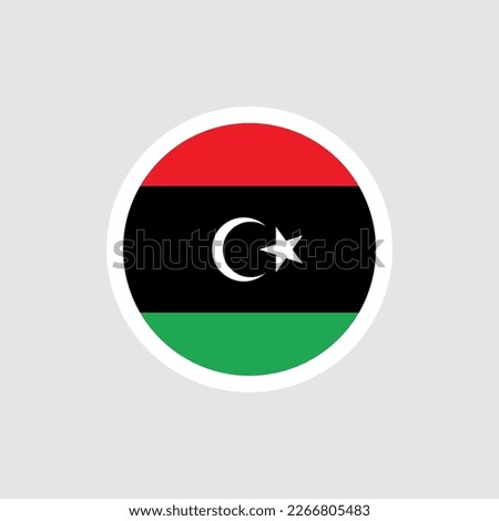 Flag of Libya. Libyan flag with Muslim crescent and star. State symbol of Libya. Сток-фото © 