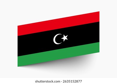 Flagge von Libyen. Libyen Flagge offizielle Farben gekippt Symbol digitale Vektorgrafik-Design.