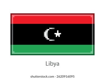Flag of Libya. Pixel art style (vector).