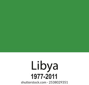 A bandeira da Líbia, um verde sólido, foi usado de 1977 até 2011.