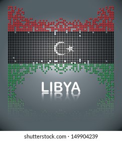 Flag of Libya from square blocks, vector