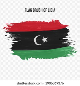 Flag Of Libya in texture brush  with transparent background, vector illustration in eps file
