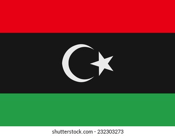 Flag Of Libya Vector Illustration