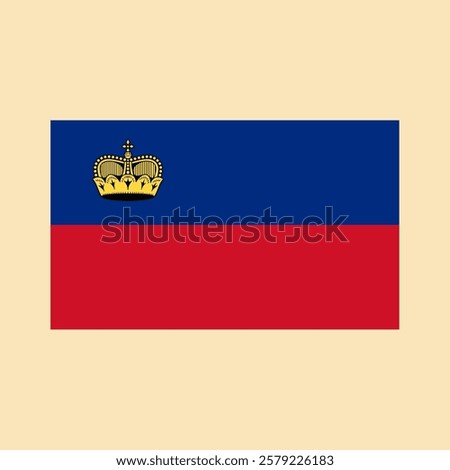 Flag of Liechtenstein. Color vector illustration.