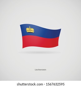 The flag of Liechtenstein is flying layered vector image.