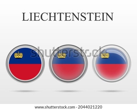 Flag of Liechtenstein in the form of a circle