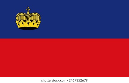 The flag of liechtenstein . Flag icon. Standard color. Vector illustration.	