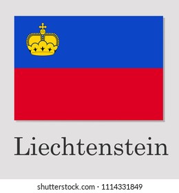 flag of Liechtenstein isolated on gray background