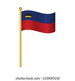 Flag of Liechtenstein ,Liechtenstein flag official colors and proportion correctly, Liechtenstein flag waving isolated Vector illustration eps10.