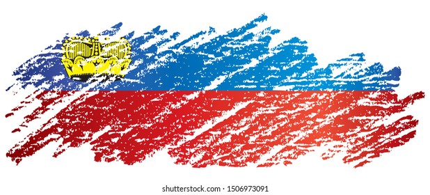 Flag of Liechtenstein, Principality of Liechtenstein. Template for award design, an official document with the flag of Liechtenstein. Bright, colorful vector illustration for graphic and web design.