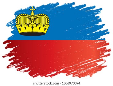 Flag of Liechtenstein, Principality of Liechtenstein. Template for award design, an official document with the flag of Liechtenstein. Bright, colorful vector illustration for graphic and web design.