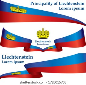 Flag of Liechtenstein, Principality of Liechtenstein. Template for award design, an official document with the flag of Liechtenstein. 