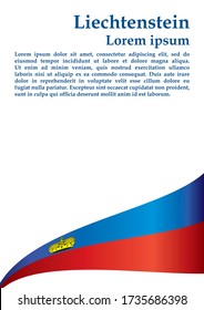 Flag of Liechtenstein, Principality of Liechtenstein. Template for award design, an official document with the flag of Liechtenstein. 