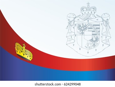 Flag of Liechtenstein, template for the award, an official document with the flag and the symbol of the Liechtenstein