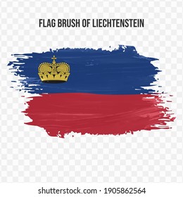 Flag Of Liechtenstein in texture brush  with transparent background, vector illustration in eps file