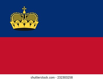 Flag of Liechtenstein vector illustration