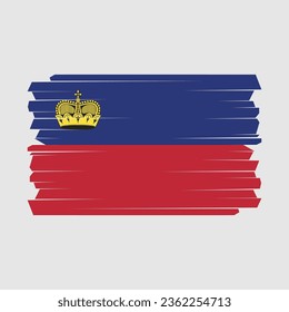Flag of Liechtenstein Vector Illustration