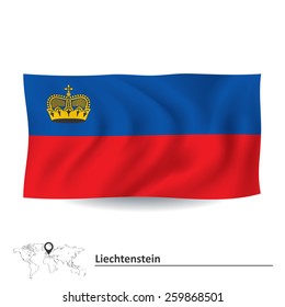 Flag of Liechtenstein - vector illustration