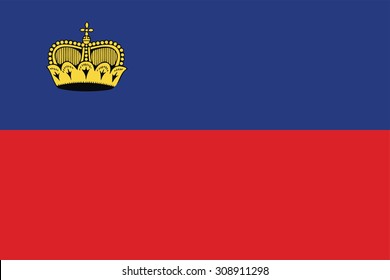 Flag of Liechtenstein. Vector illustration.
