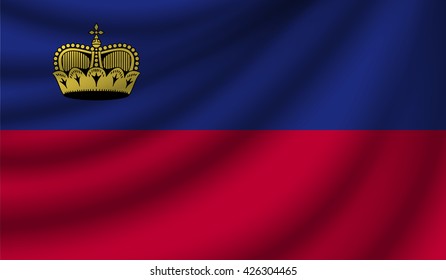 Flag of Liechtenstein, vector illustration