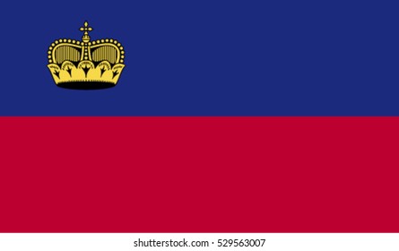Flag of Liechtenstein vector illustration