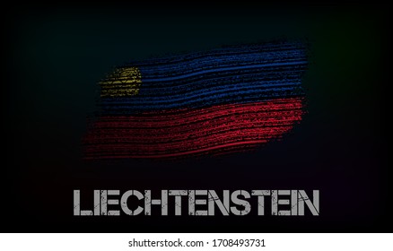Bandera del Liechtenstein. Ilustración vectorial en estilo grunge con grietas y abrasiones. Buena imagen para imprimir