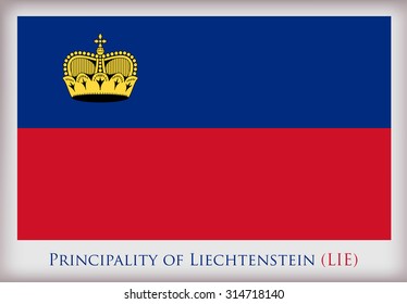 Flag of Liechtenstein.Liechtenstein flag vector illustration.
