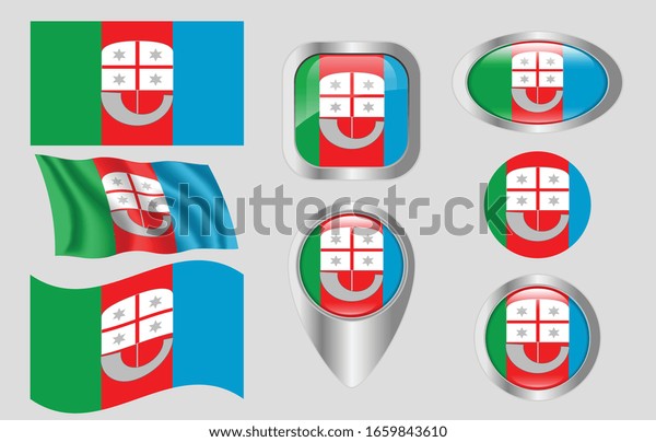 Flag Liguria Italy Stock Vector Royalty Free 1659843610