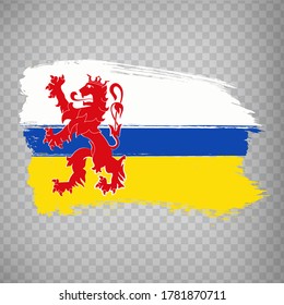 Flag of  Limburg brush strokes. Flag of  Limburg on transparent background for your web site design, logo, app, UI. Netherlands. EPS10.