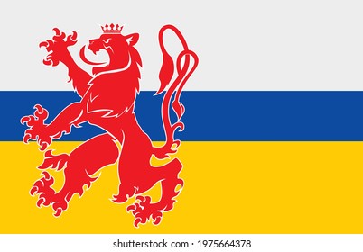 Flag of the Limburg, Netherlands vector illustration