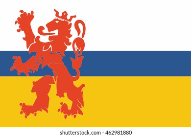 Flag of Limburg provinces of Netherlands. Vector illustration.