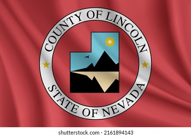 Flag of Lincoln County, Nevada, USA. Realistic waving flag of Lincoln County vector background.