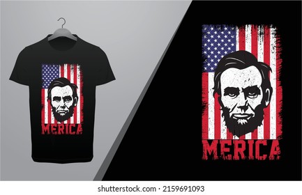 Flag and Lincoln T Shirt Design