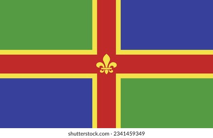 The flag of the Lincolnshire county of England. Vector illustration