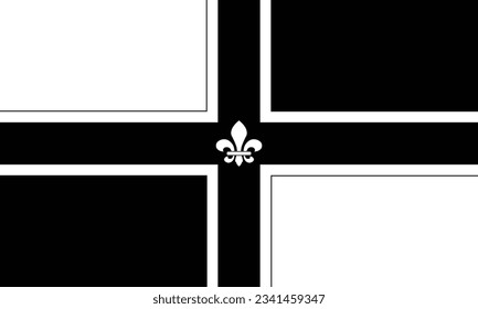 The flag of the Lincolnshire county of England in white and black colours. Vector illustration