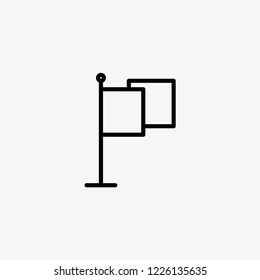 FLAG. Line art icon design with black color. Vector outline symbol in thin line.