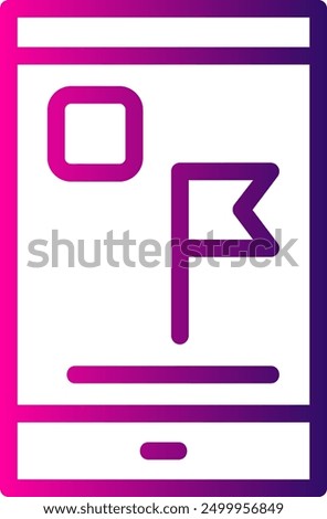 Flag Line Gradient Vector Icon Design