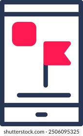 Flag Line Half Filled Vector Icon Design