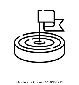 Flag line icon, concept sign, outline vector illustration, linear symbol.