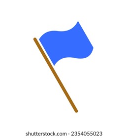 Flag line icon. Country, banner, symbol, flagpole, sport, cloth. Vector colored icon on a white background for business
