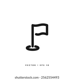 Flag Line Icon. Editable Stroke