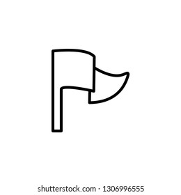 Flag Line Icon In Flat Style Vector For App, UI, Websites. Black Icon Vector Illustration.
